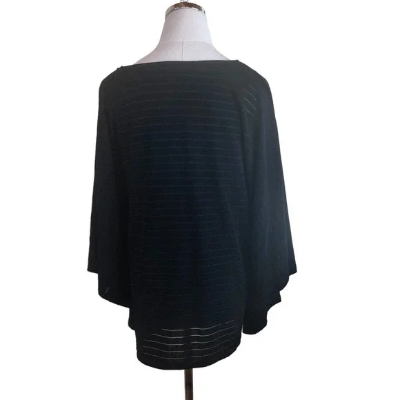 Chicos Travelers Blouse Sheer Black - Picture 7 of 10